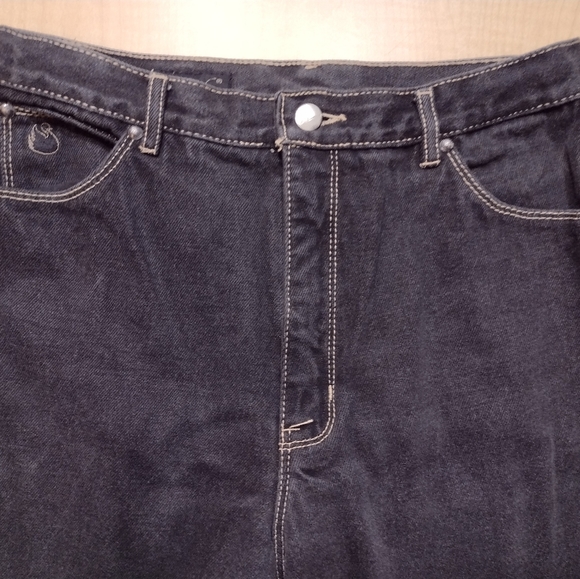 Vintage Gloria Vanderbilt High Rise Vintage 70's Black Gold Stitching Mom Jeans - Picture 3 of 15